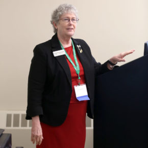 Trudy Hutchinson speaks to alumnae_i about the history of Russell Sage College's Nursing department.
